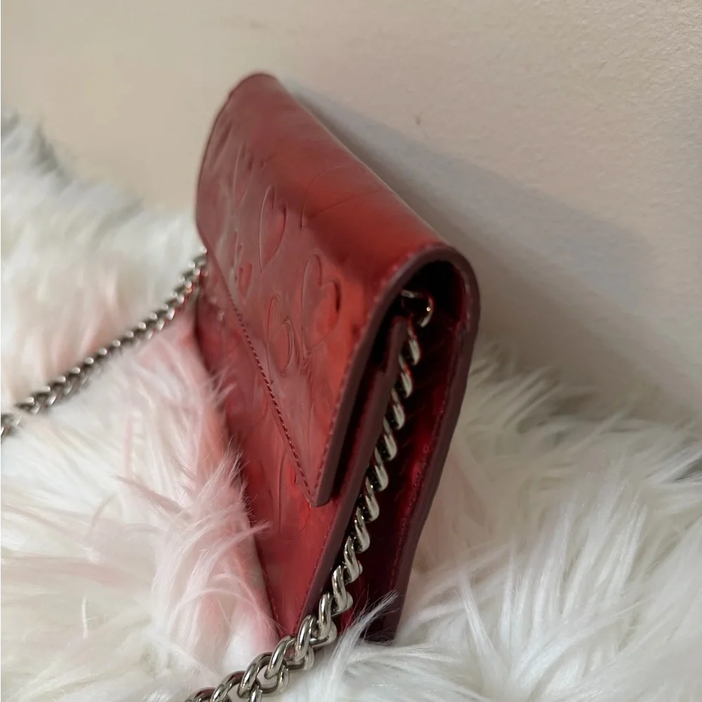Marc Jacobs Red Heart Embossed Clutch